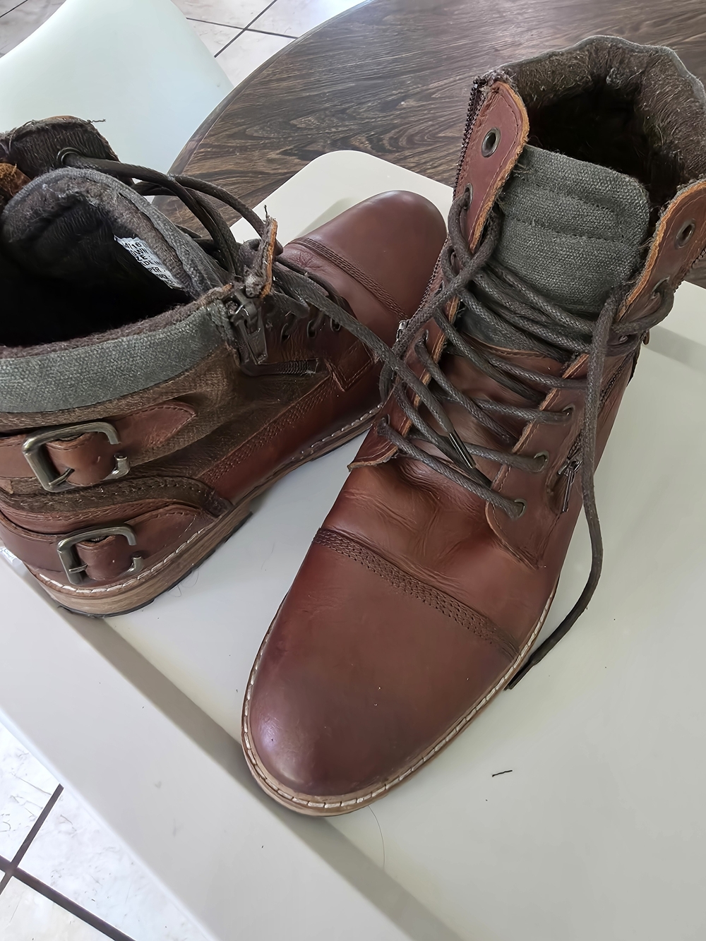 Franco Fortini Men's Brown Leather Lace-Up Winter Boots